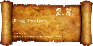 Ring Mariann névjegykártya