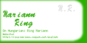 mariann ring business card